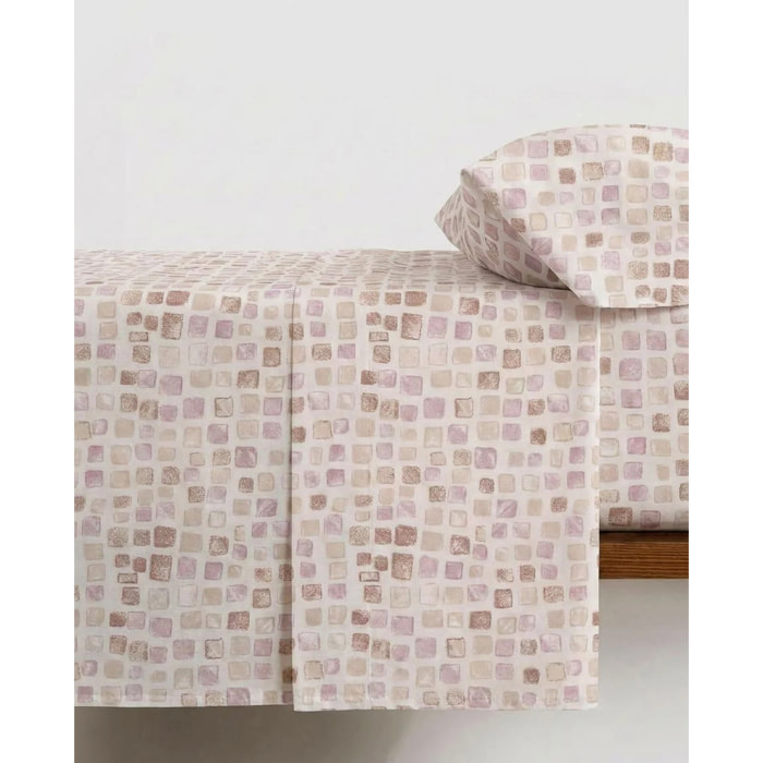 Juego de sábanas algodón pins rosa keike