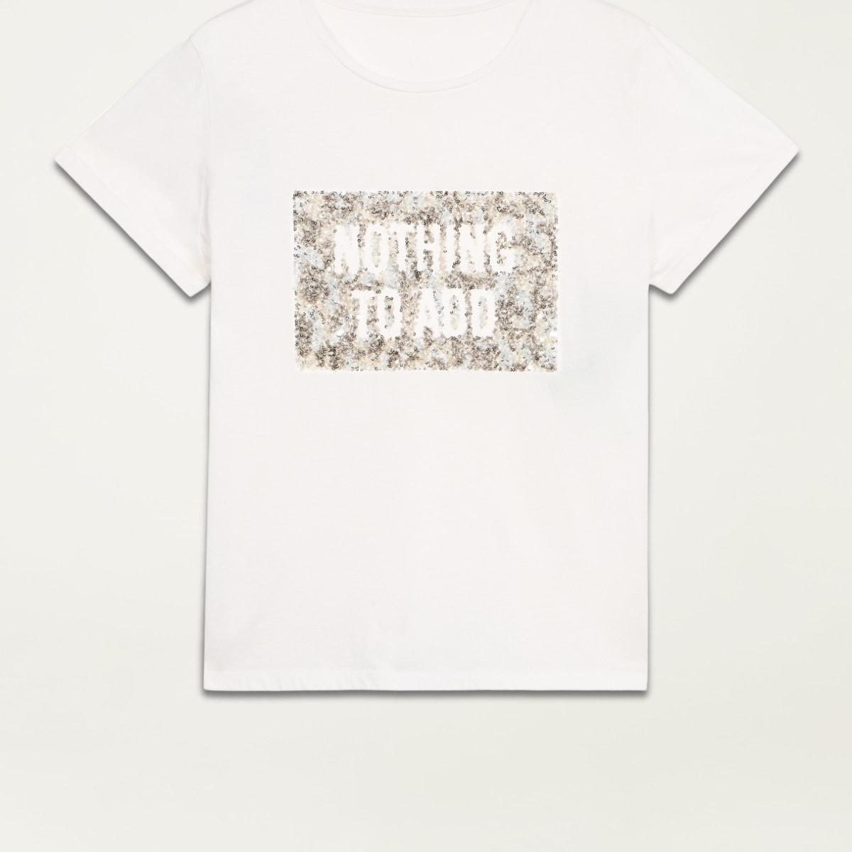 Oltre - T-shirt con ricamo in paillettes - Bianco