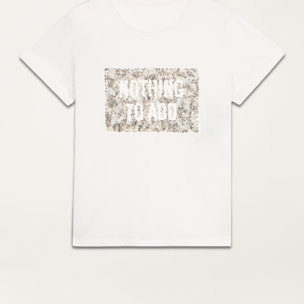 Oltre - T-shirt con ricamo in paillettes - Bianco