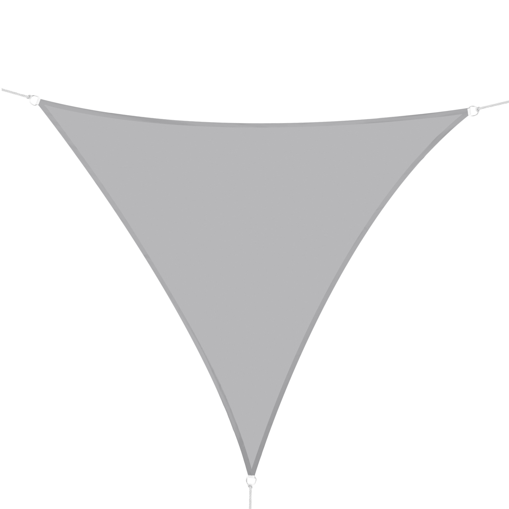 Voile d'ombrage triangulaire grande taille 3 x 3 x 3 m polyester imperméabilisé haute densité 160 g/m² gris clair