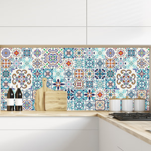 Stickers muraux - Sticker Mural Carrelage adhésif Cuisine Salle de Bain - 60 STICKERS CARRELAGES AZULEJOS ANTIBES