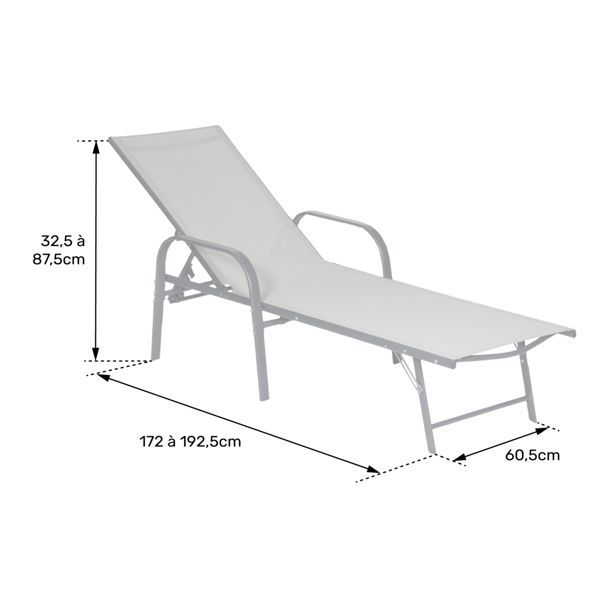 Lot de 2 bains de soleil SARDINIA en textilène rose - structure blanche