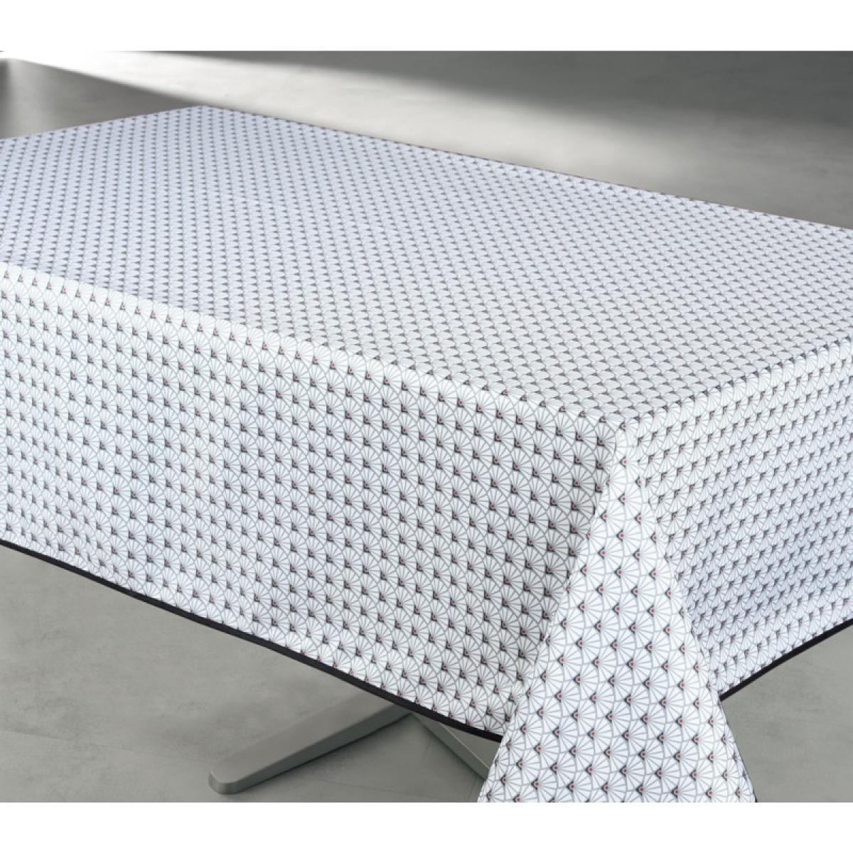 Nappe antitache imprimée Manon rectangulaire 145 x 240 cm - Blanc