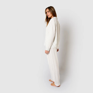 Pijama largo camisero de viscosa diana verde