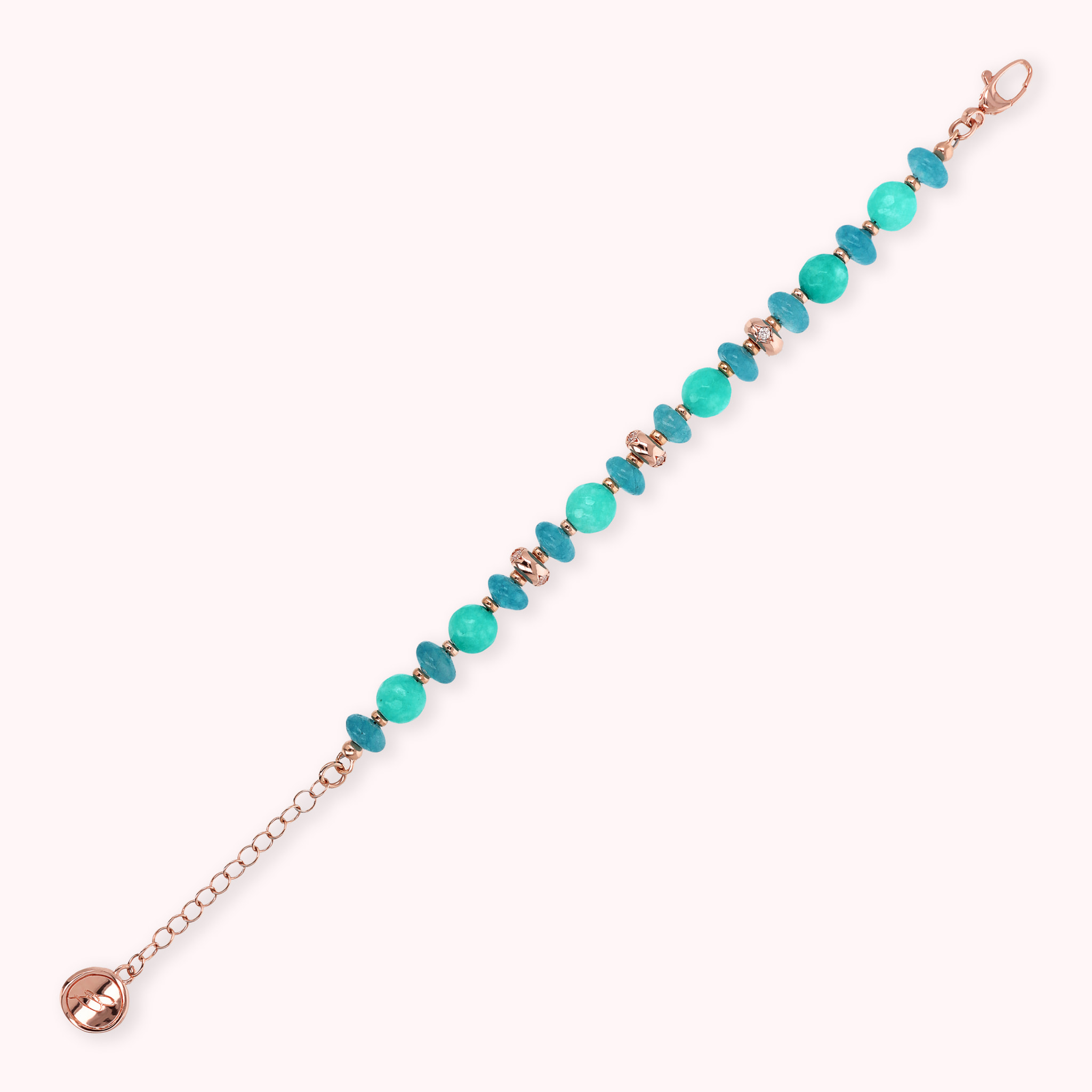Bracciale con Rondelle Étoile e Pietre Naturali di Quarzite Blu