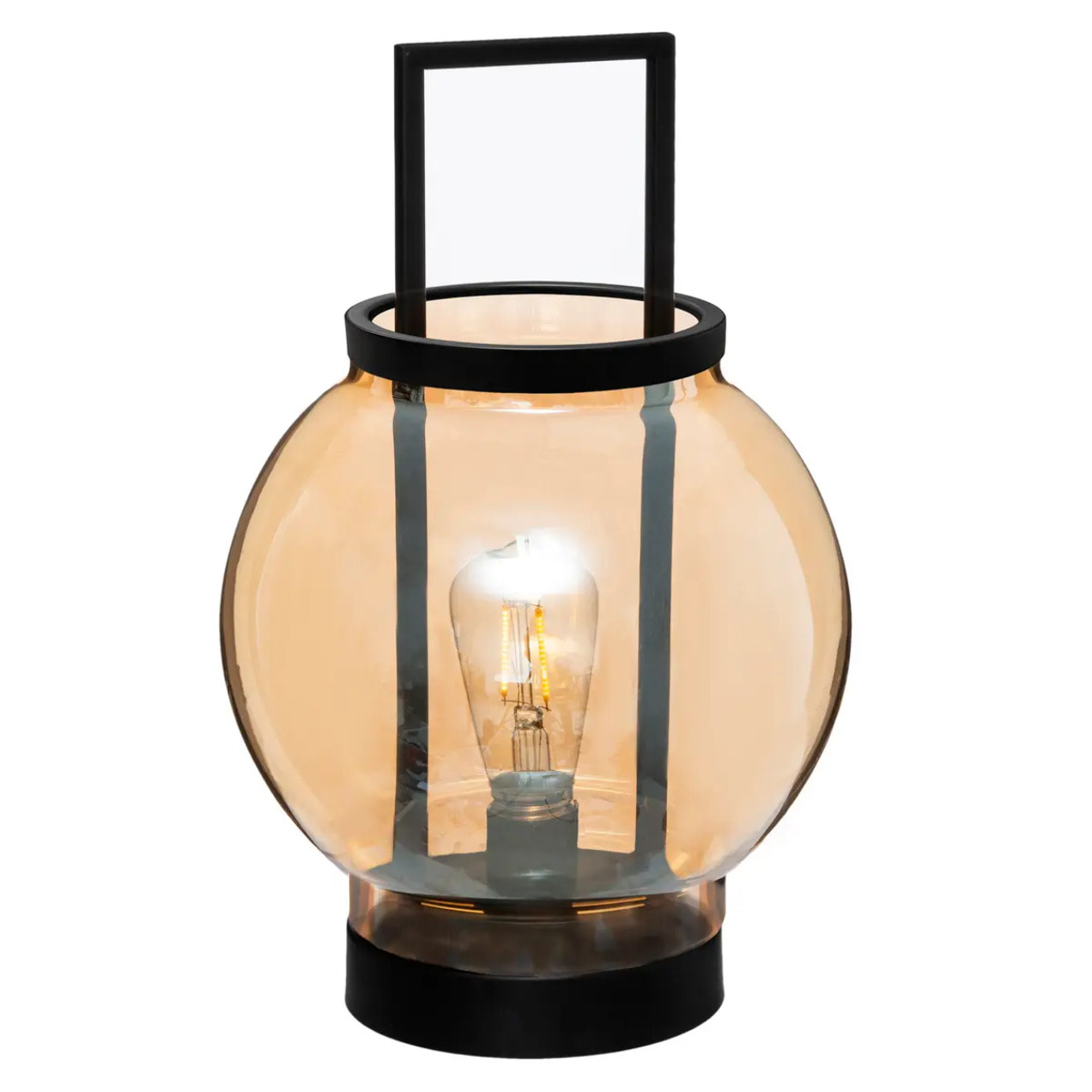 Lampe LED "Orange" - verre - ambre D19 cm