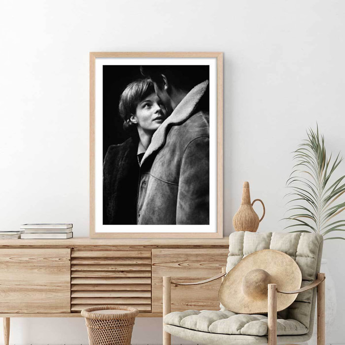 Affiche célébrité Romy Schneider et Alain Delon Affiche + cadre en bois - Chêne
