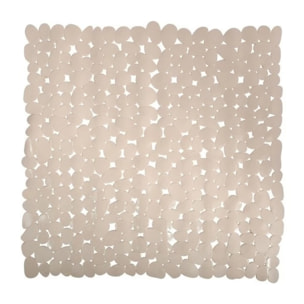 MSV Tapis Fond de douche PVC GALETS 53x53cm Beige