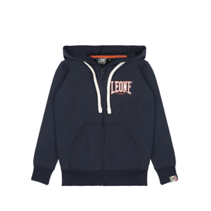 Felpa da bambino in cotone non garzato con zip Leone New Basic