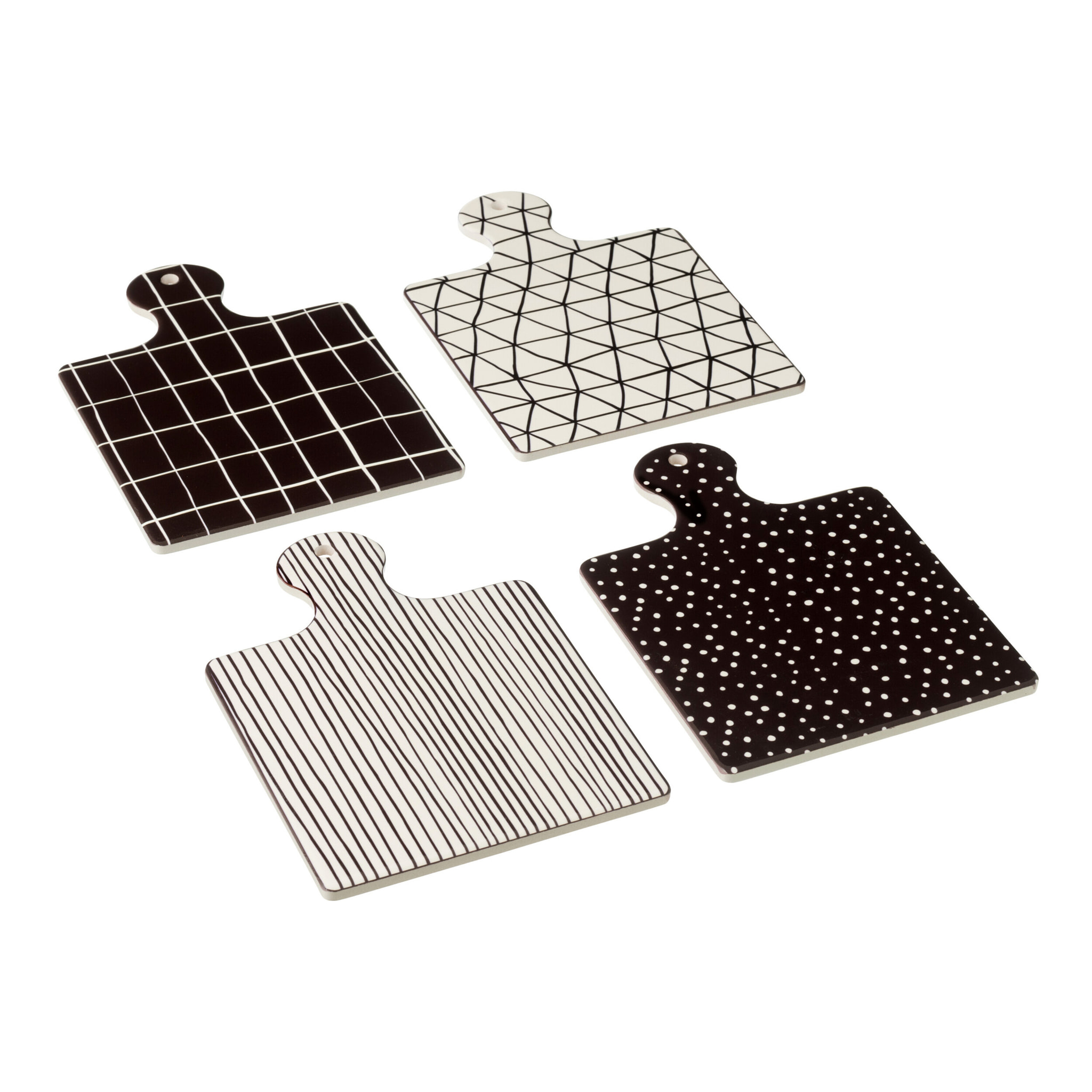 J-Line planche à découper - céramique - noir/blanc - 4 pcs