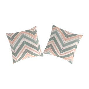 2 taies d'oreiller NINA en coton percale vert