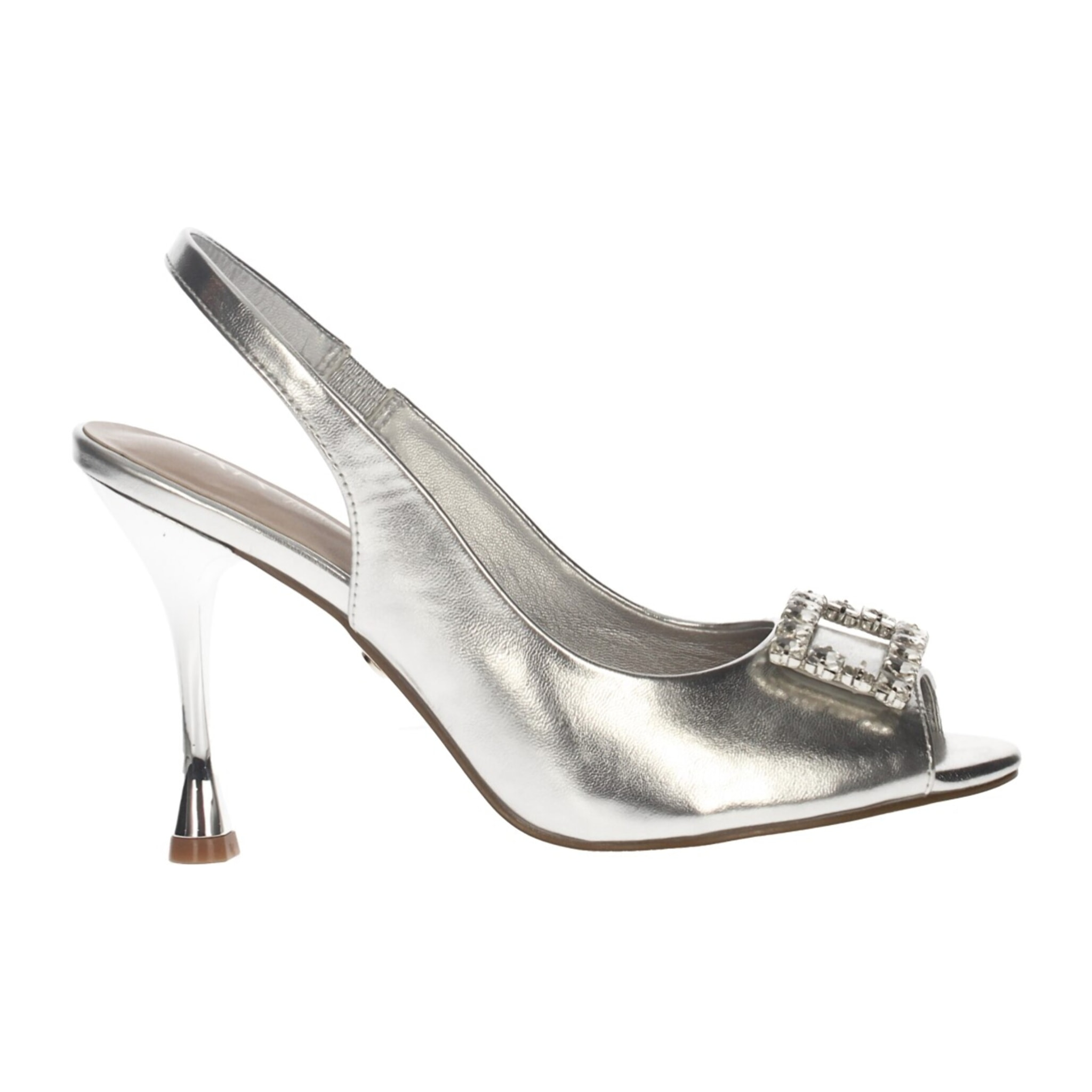 Décolleté sling back Donna Tata Italia Argentato