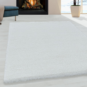 FLUFFY - Tapis shaggy uni à poils longs Blanc