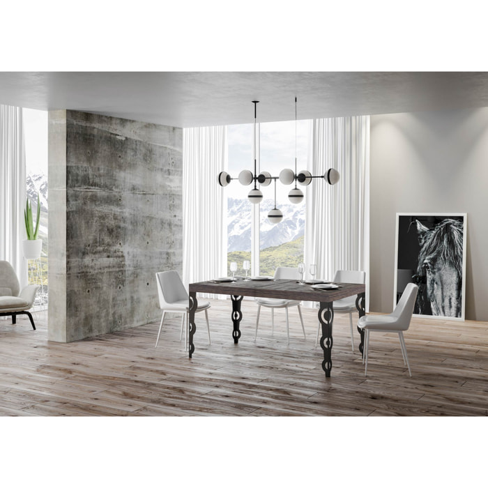 Tavolo allungabile 90x140/400 cm Karamay noce telaio Antracite
