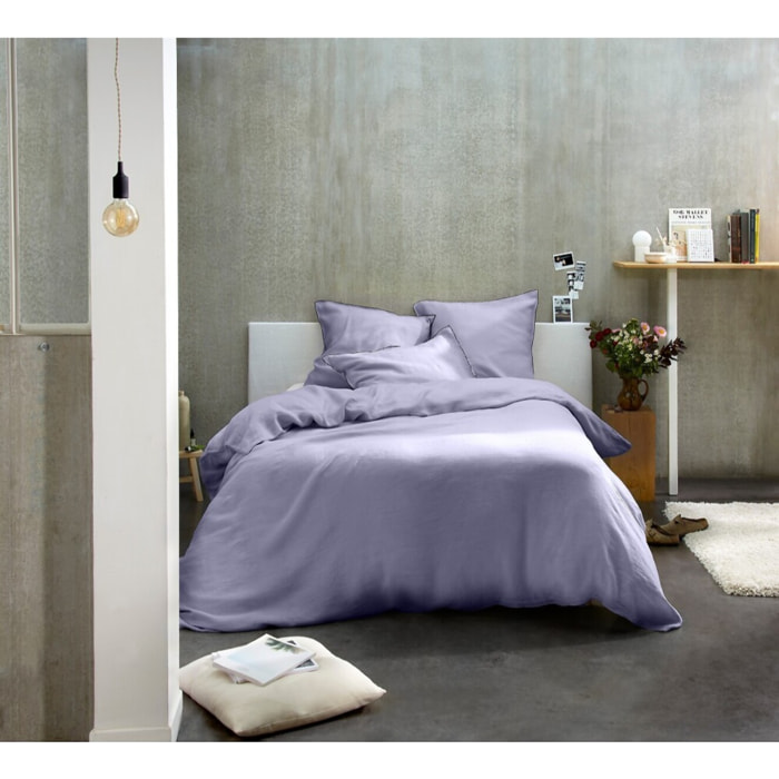 Parure Housse De Couette 3pcs 100% lin LavÉ 160g Mineral