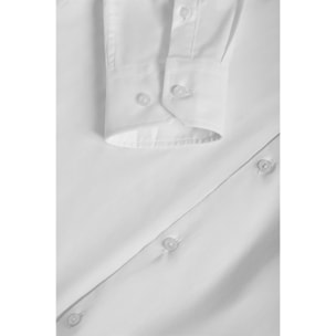 Camisa superslim fit blanca de algodón con logo Polo Club