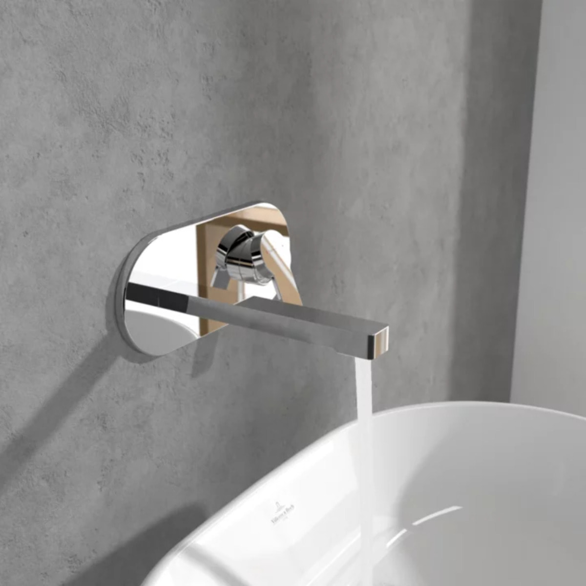 Mitigeur lavabo mural Architectura avec vidage Push Open chrome + corps encastré