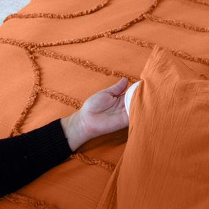 Parure de lit en coton tufté arches - Terracotta