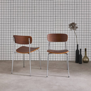 Chaise vintage métal et contreplaqué (lot de 2) TOBY