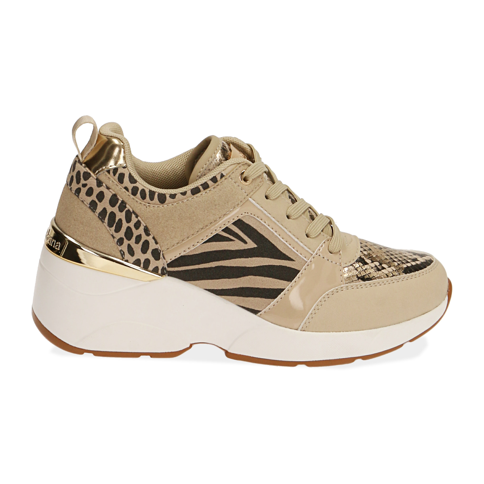 Zapatillas beige con plataforma 7,5 cm