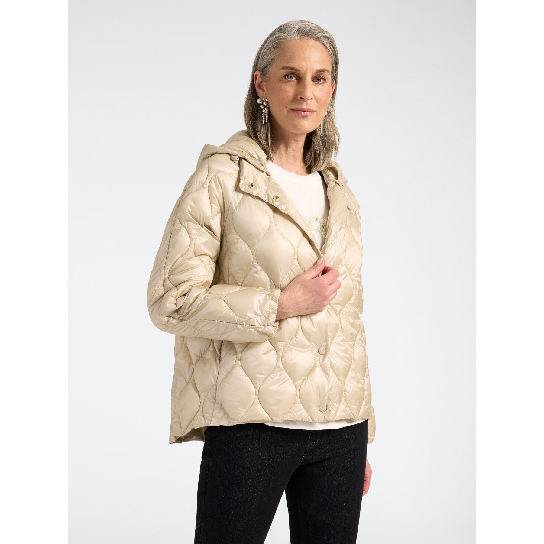 Elena Mirò - Plumífero ligero de nylon acolchado - Beige