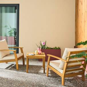 Salon de jardin bois d'acacia 2 places USHUAIA