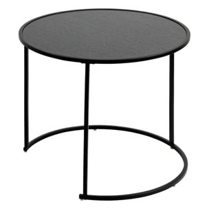 Lot de 3 tables d'appoint Noan noir L54/45/35cm