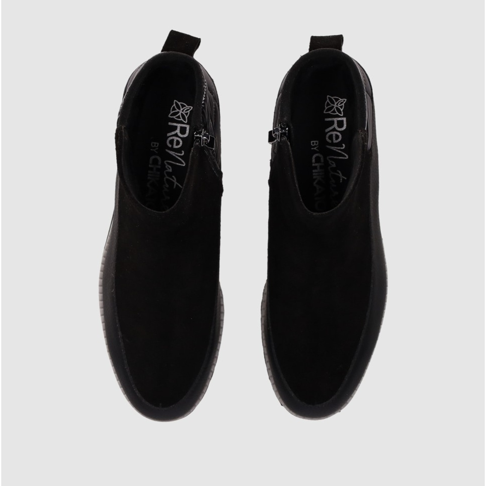 Botines de Serraje - Negro - Tacón: 5 cm