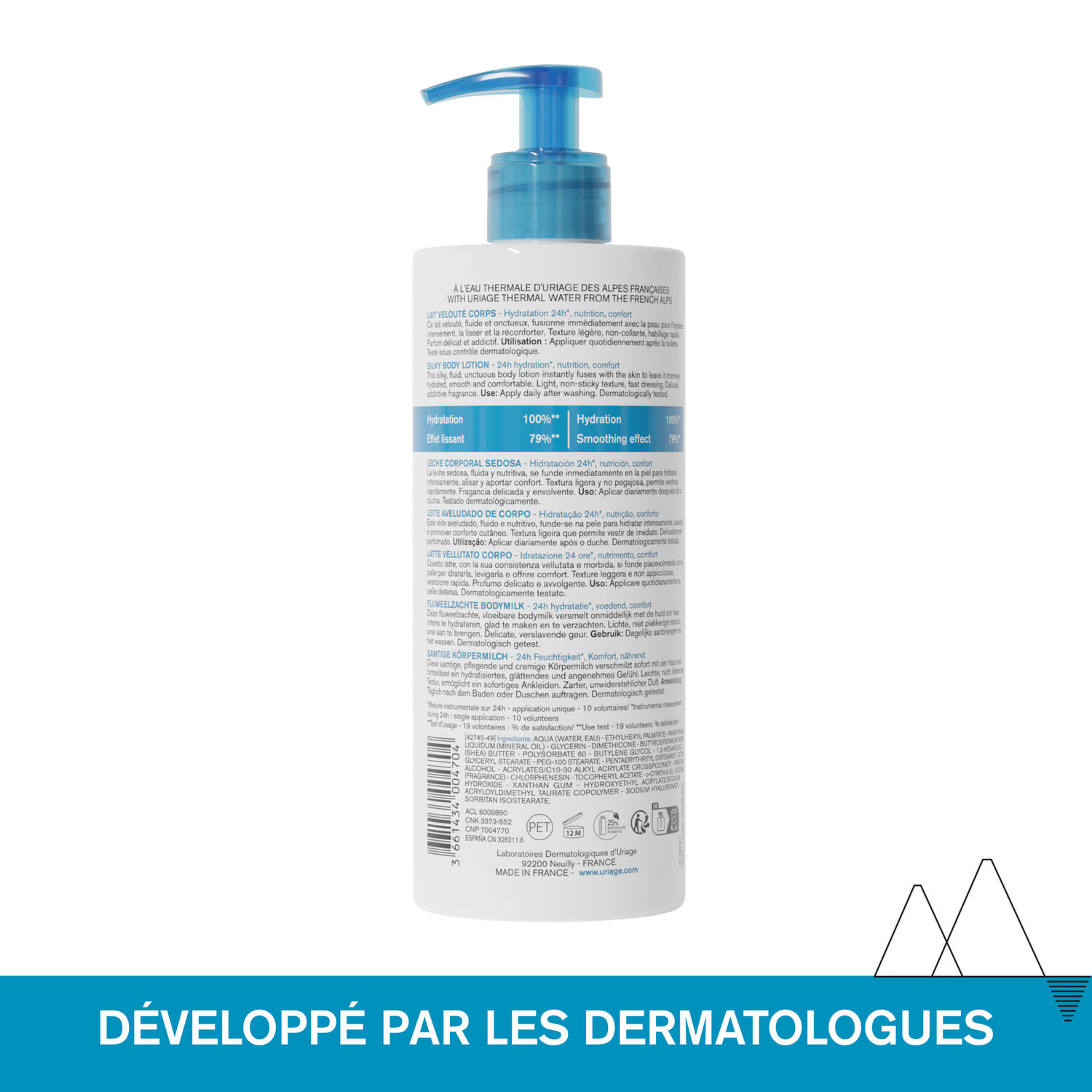 Eau Thermale - Lait Velouté Corps - Hydratation 24H, Effet Lissant