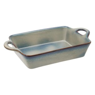 Plat rectangulaire en céramique Terre Inconnue 30x22cm bleu