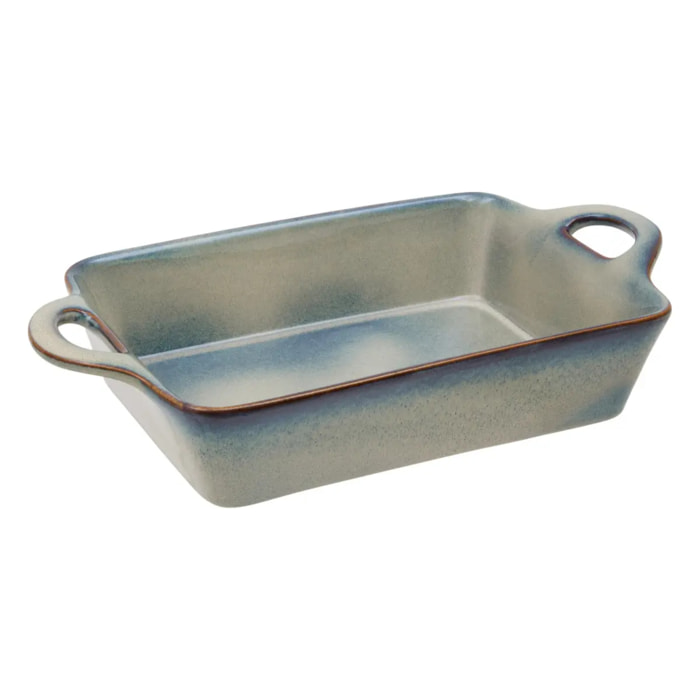 Plat rectangulaire en céramique Terre Inconnue 30x22cm bleu