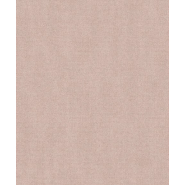 Papier peint uni effet toile lin vieux rose