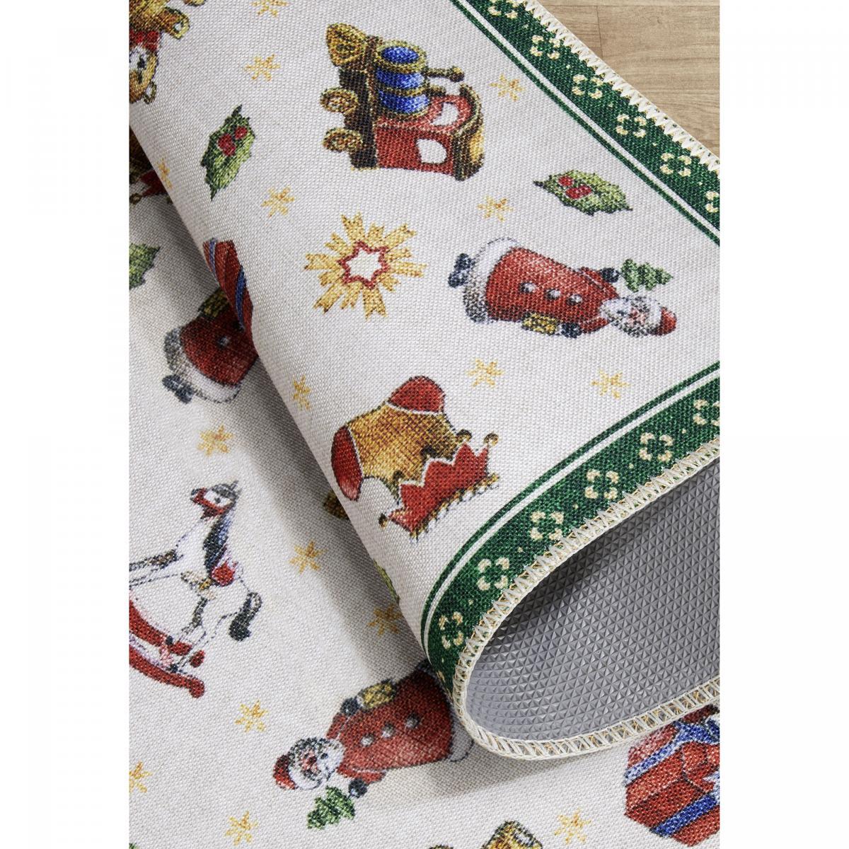 Tapis salon ou chambre enfant,  motif fêtes de SANTA, kilim original, entretien facile