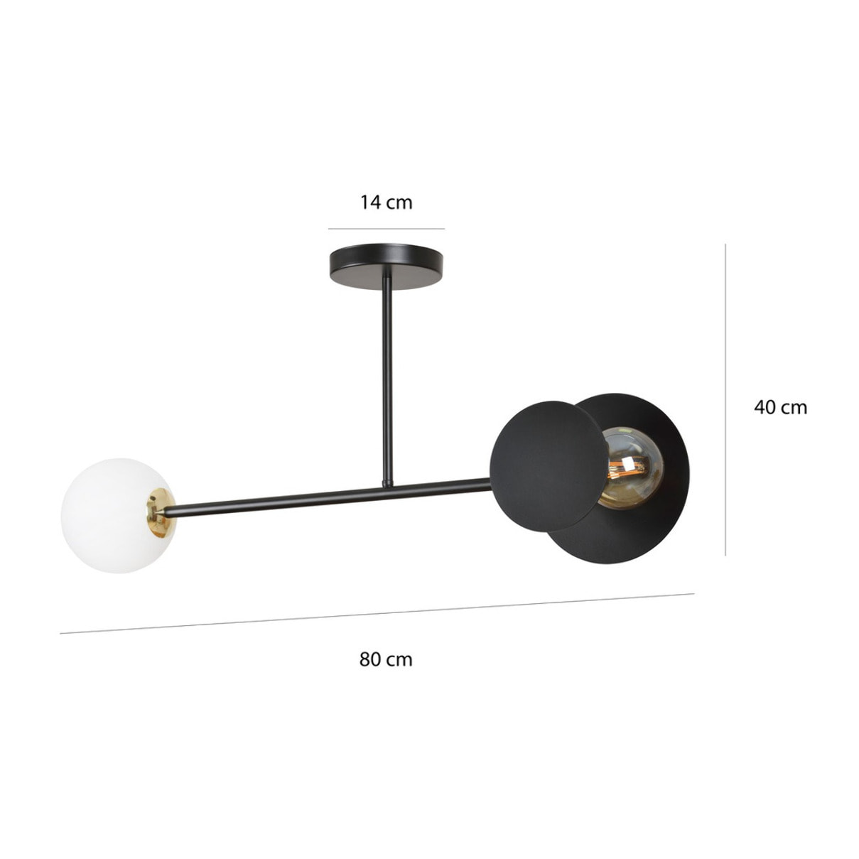 Lampada a sospensione Minerva in acciaio nero opaco