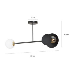 Lampada a sospensione Minerva in acciaio nero opaco
