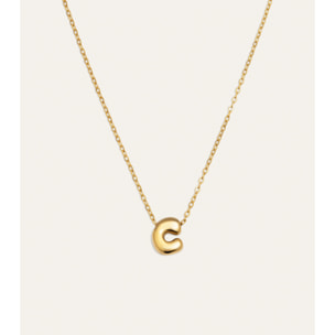 Collar Personalizado Hailey Letter Acero Baño Oro