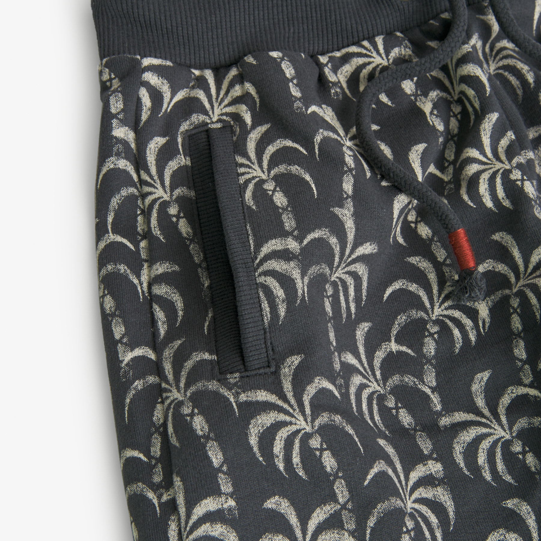 Bermudas estampadas niño, felpa, gris oscuro