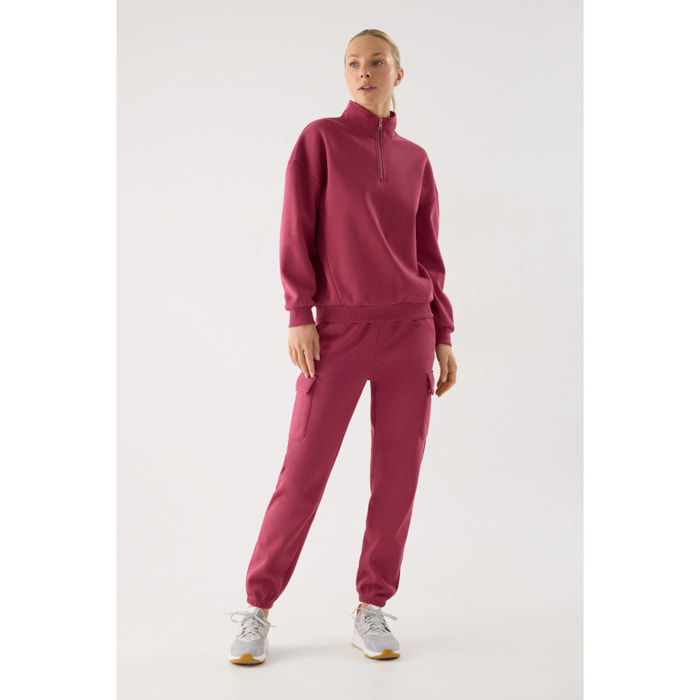 Conjunto de chándal deportivo afelpado sudadera y cargo rosa