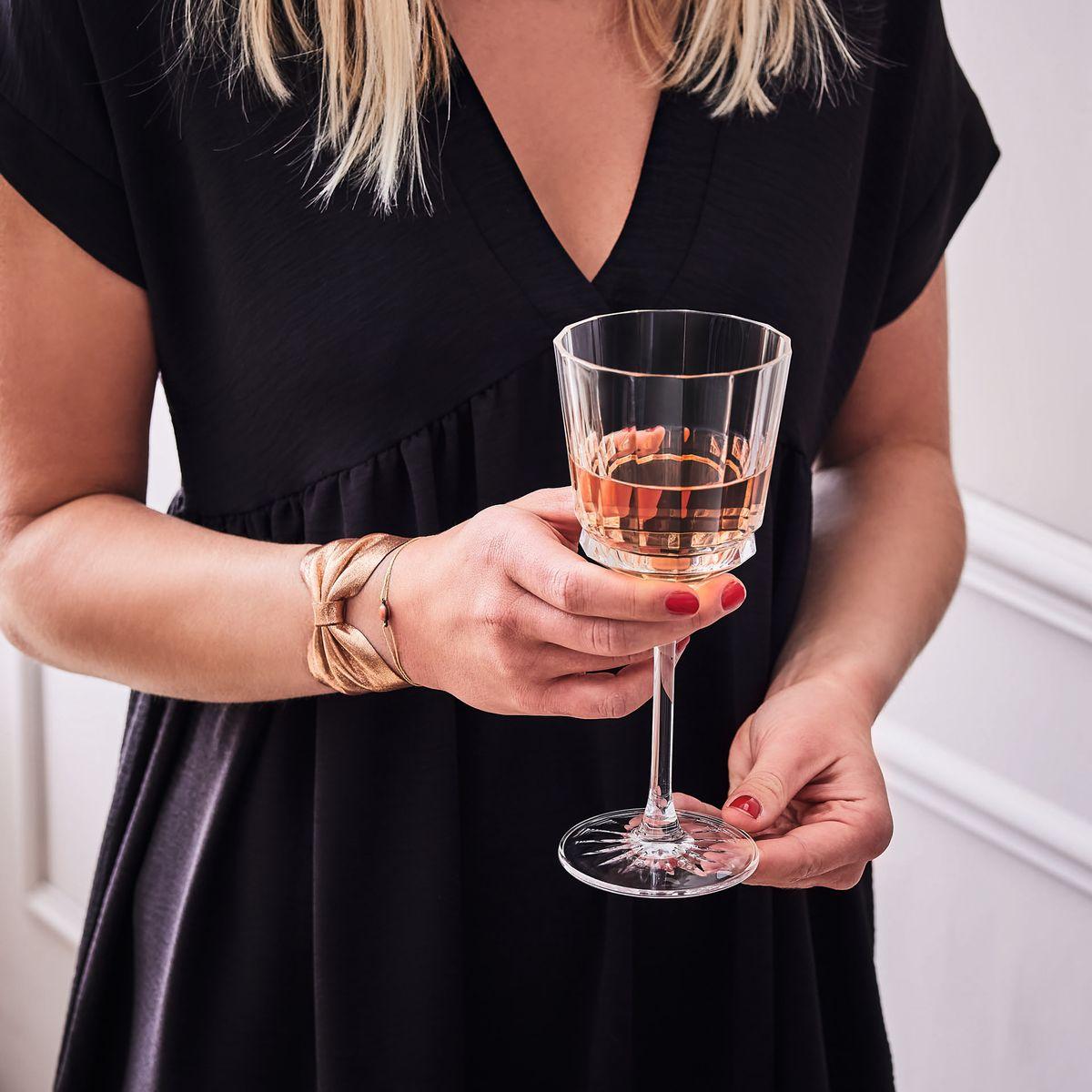 6 verres à pied de table 25cl Macassar - Cristal d'Arques - Verre ultra transparent au design vintage
