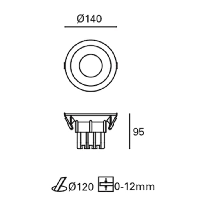 FORLIGHT Downlight Ip44 Dorit Ø140Mm Led 14W 3000K Blanco 1149Lm