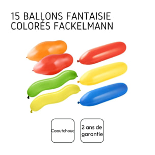 Lot de 15 ballons de baudruche colorés de formes aléatoires Fackelmann Nature