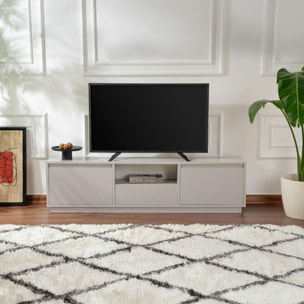 Meuble TV avec rangement - gris effet laque MARFA