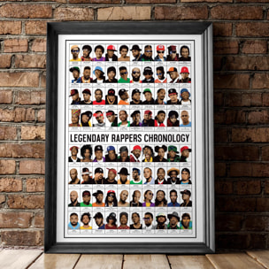 Affiche 50 x 70 cm - Legendary Rappers Chronology - Olivier Bourdereau