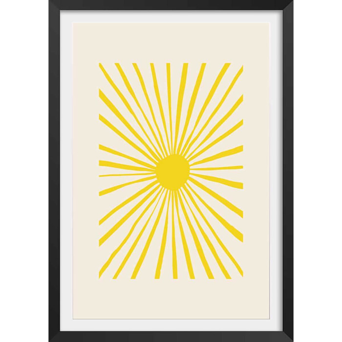 Affiche  ensoleillé Affiche + cadre en bois - Noir