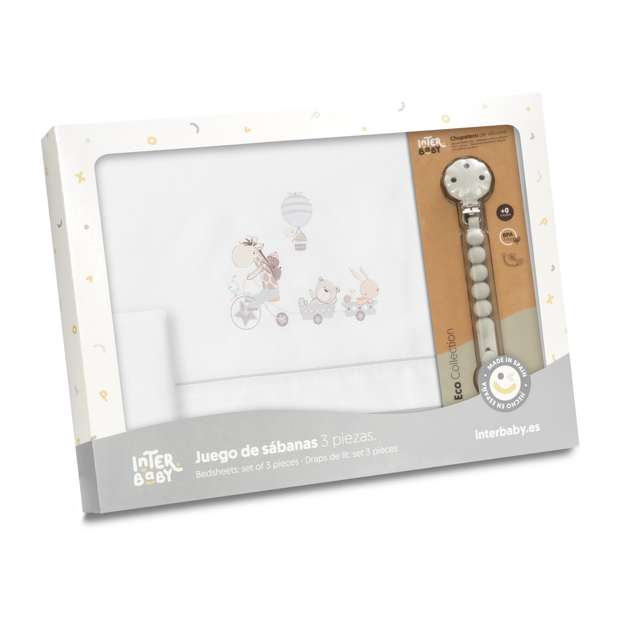 Sábanas Cuna Jirafa Bicicleta & Chupetero