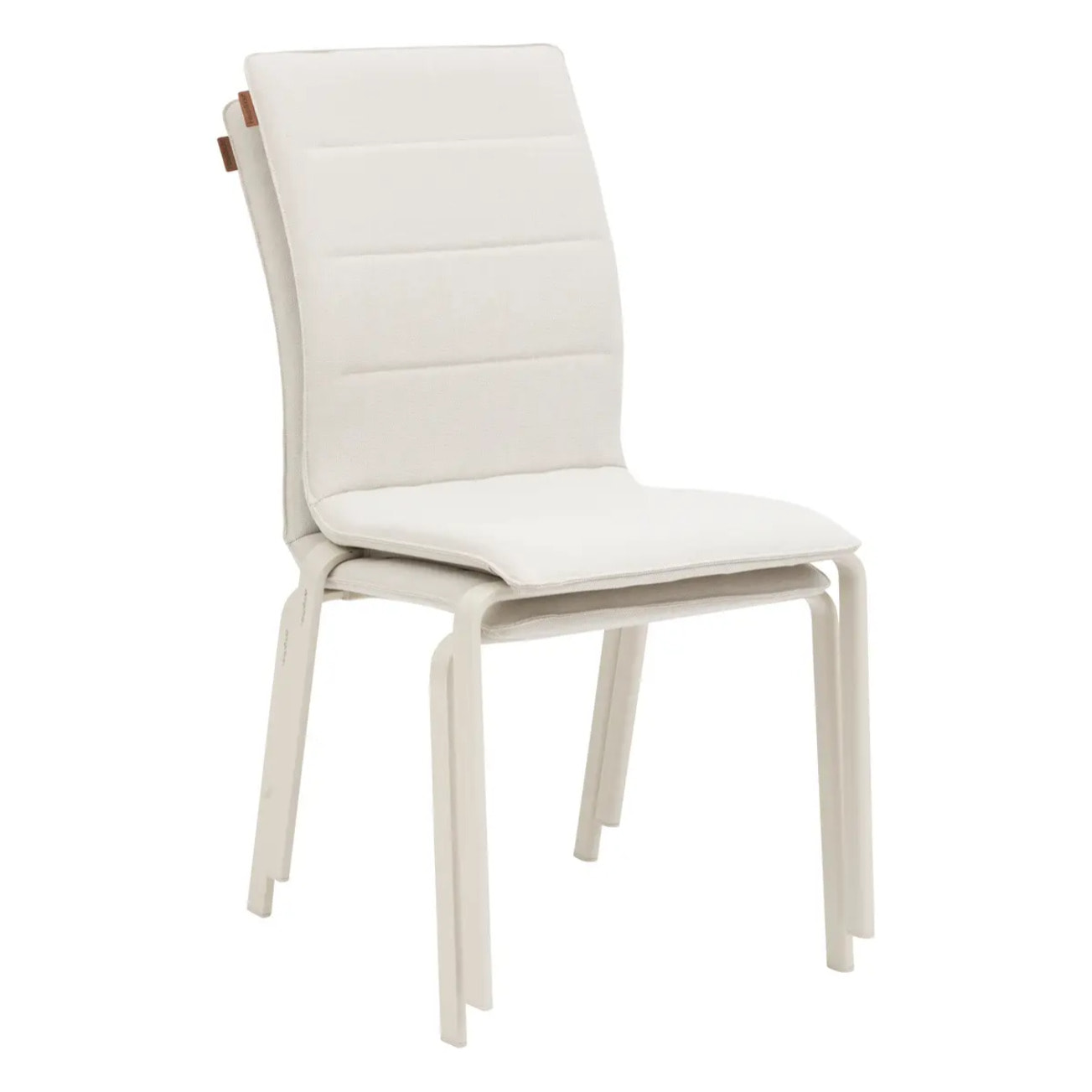 Chaise de jardin empilable "Diese" ivoire & argile aluminium et texaline