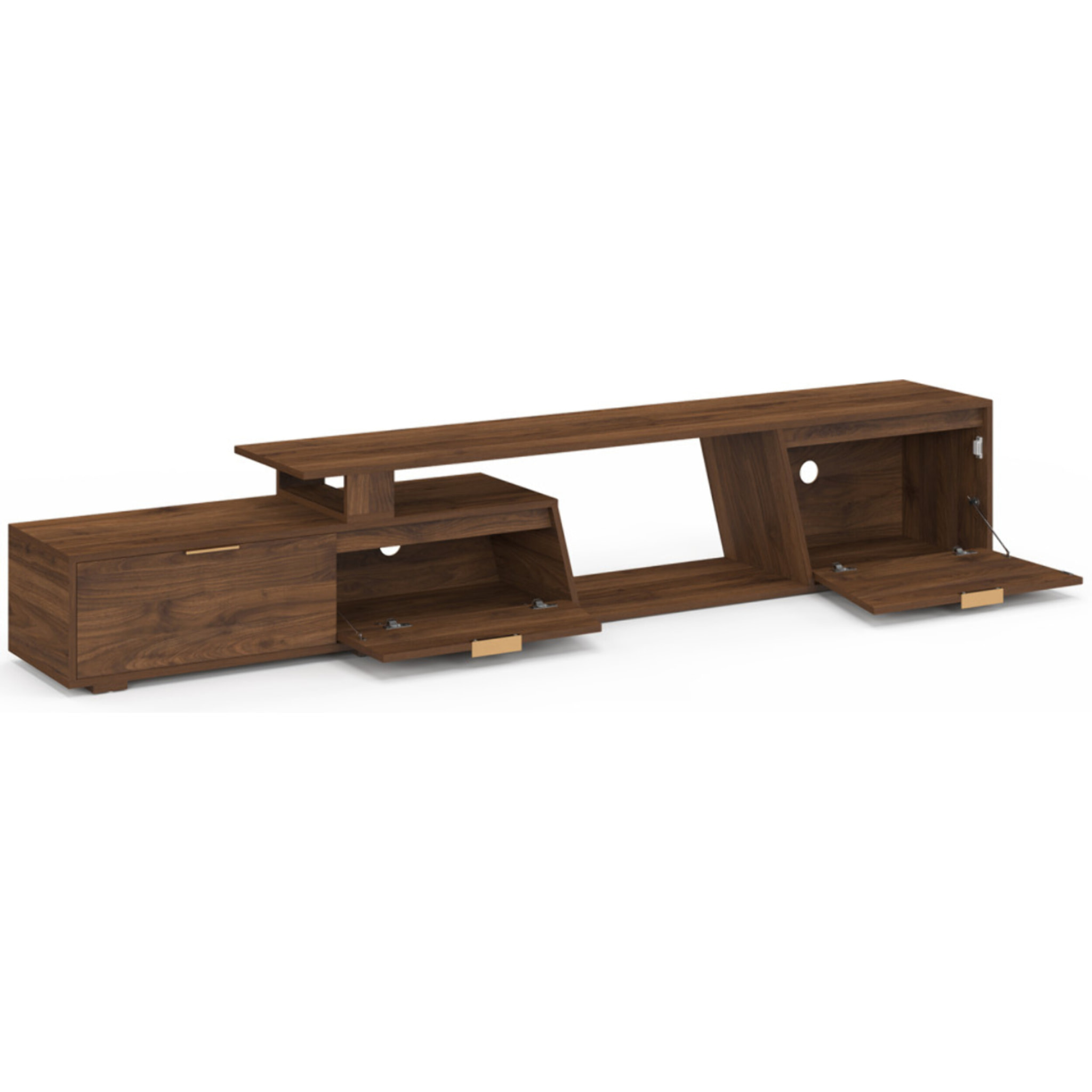 Meuble TV extensible Livona effet noyer 180-270cm