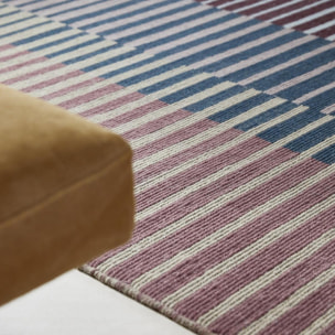 Tapis kilim fait main en laine motif géométrique