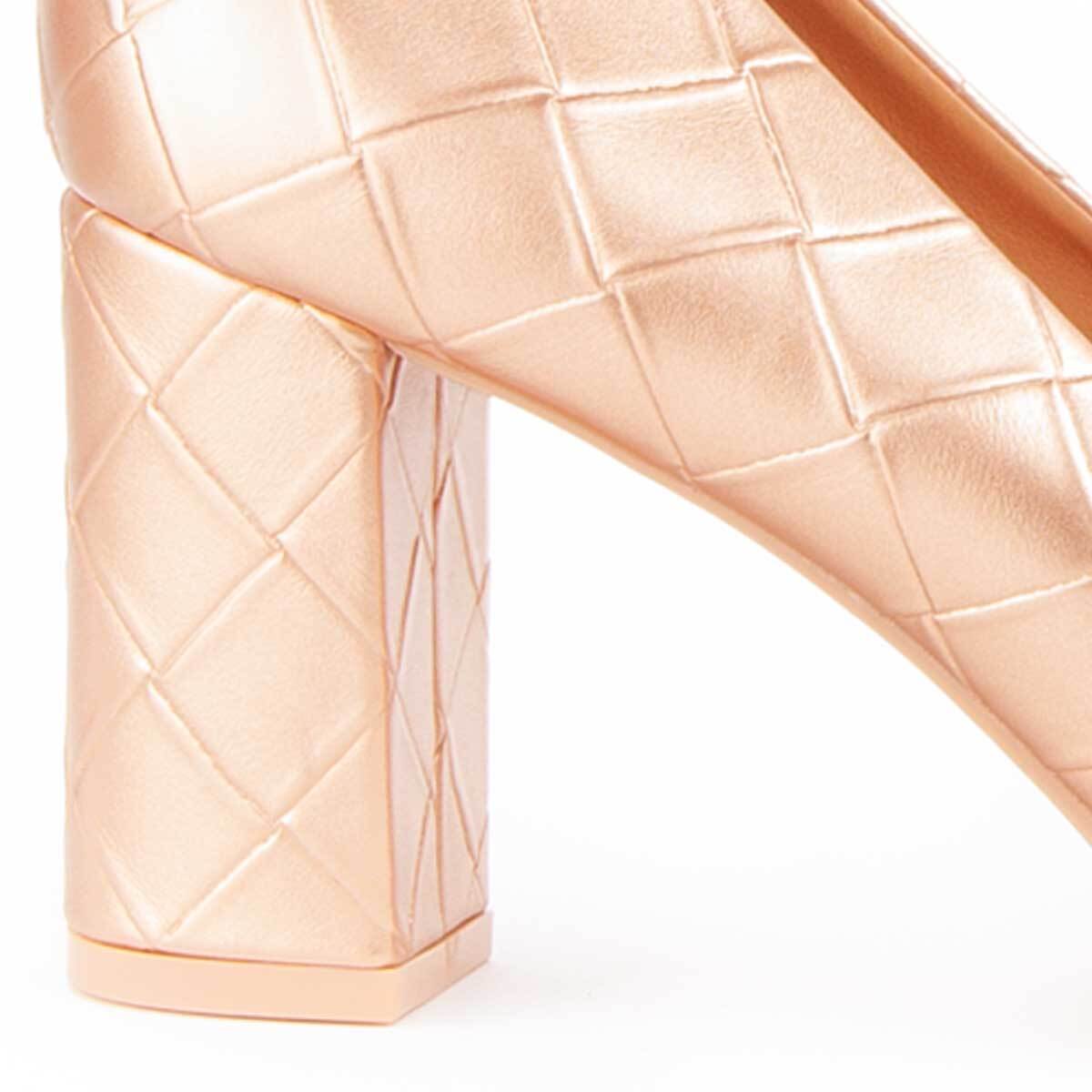 Zapato De Tacón - Dorado - Altura: 8 Cm