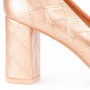 Zapato De Tacón - Dorado - Altura: 8 Cm